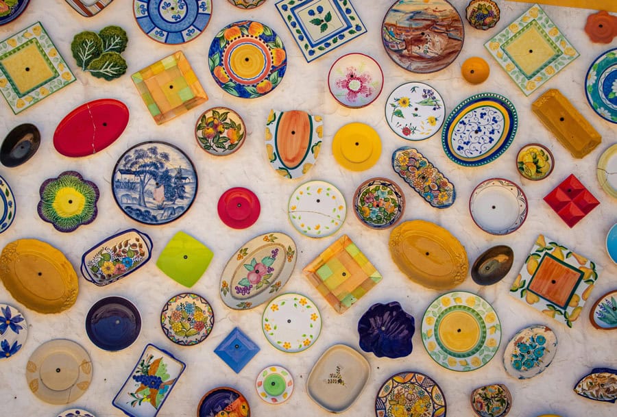 Assortment Overview of Painted Pottery